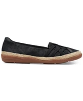 Clarks Women's Elaina Petal Woven-Vamp Jute-Trim Flats