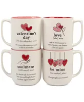 Certified International Valentine's Day Mugs, Set of 4