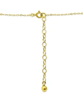 Giani Bernini Cubic Zirconia Marquise & Pave Flower Pendant Necklace in 18k Gold-Plated Sterling Silver, 16" + 2" extender, Created for Macy's