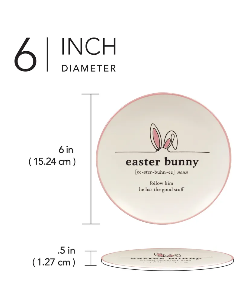 Certified International Easter Words Canape Plates, Set of 4