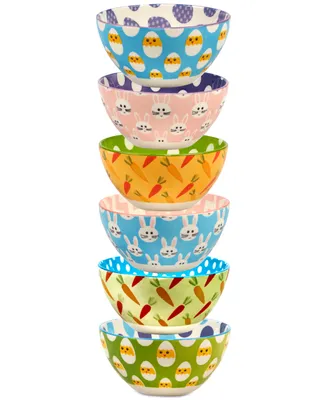 Certified International Easter Patterned Bowls, Set of 6