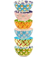 Certified International Easter Patterned Bowls, Set of 6