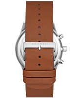 Skagen Men's Hoist Chronograph Brown Leather Watch 42mm
