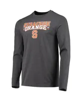 Men's Concepts Sport Orange, Heathered Charcoal Distressed Syracuse Orange Meter Long Sleeve T-shirt and Pants Sleep Set