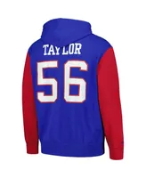 Men's Mitchell & Ness Lawrence Taylor Royal New York Giants Retired Player Name and Number Pullover Hoodie