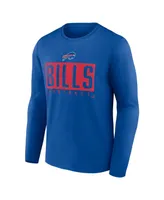 Men's Fanatics Royal Buffalo Bills Big and Tall Wordmark Long Sleeve T-shirt