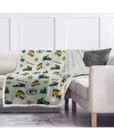 Pegasus Green Bay Packers Holiday Truck Repeat 50" x 60" Sherpa Flannel Fleece Blanket