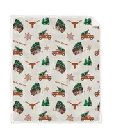 Pegasus Texas Longhorns Holiday Truck Repeat 50" x 60" Sherpa Flannel Fleece Blanket