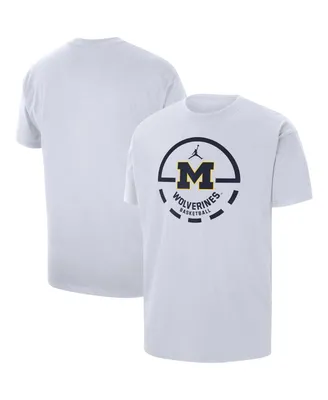 Men's Jordan White Michigan Wolverines Free Throw Basketball T-shirt