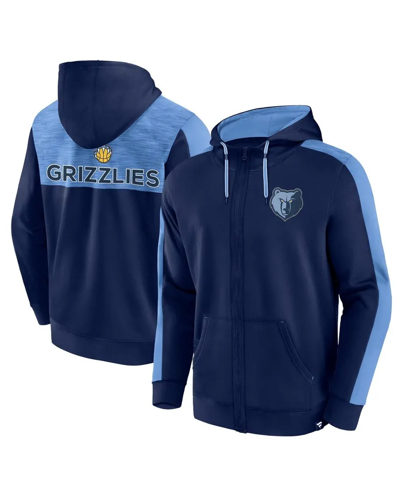 Men's Fanatics Navy Memphis Grizzlies Rainbow Shot Full-Zip Hoodie