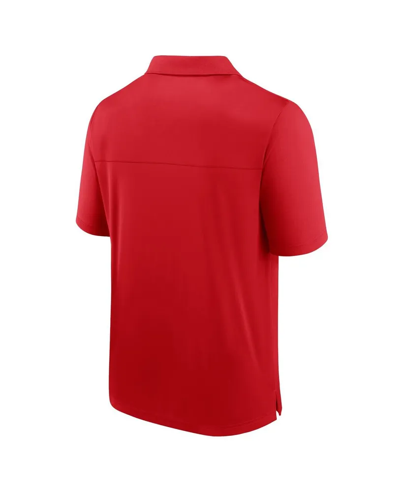 Men's Fanatics Red New Jersey Devils Left Side Block Polo Shirt