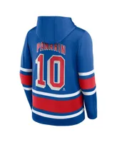 Men's Fanatics Artemi Panarin Royal New York Rangers Name and Number Lace-Up Pullover Hoodie