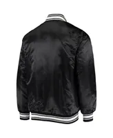 Men's Starter Black Buffalo Bills Locker Room Satin Varsity Full-Snap Jacket