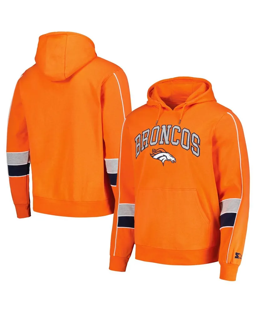 Men's Starter Orange Denver Broncos Captain Pullover Hoodie