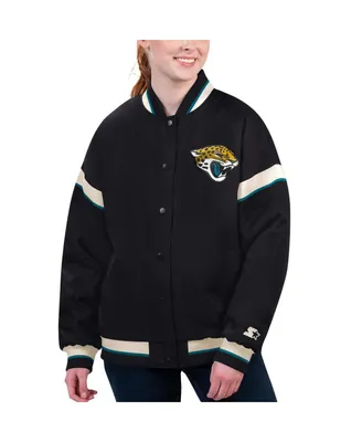 Women's Starter Black Jacksonville Jaguars Tournament Full-Snap Varsity Jacket