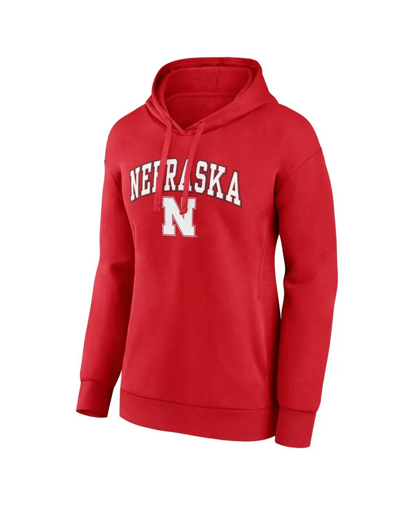 Women's Fanatics Scarlet Nebraska Huskers Evergreen Campus Pullover Hoodie