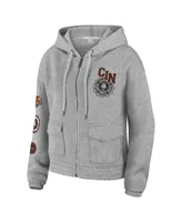 Women's Wear by Erin Andrews Heather Gray Cincinnati Bengals Full-Zip Hoodie