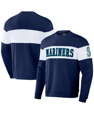 Men's Darius Rucker Collection by Fanatics Navy Seattle Mariners Stripe Pullover Sweatshirt