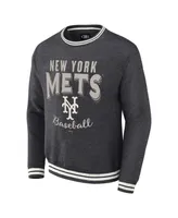 Men's Darius Rucker Collection by Fanatics Heather Charcoal Distressed New York Mets Vintage-Like Pullover Sweatshirt