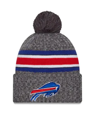 Men's New Era Gray Buffalo Bills 2023 Sideline Sport Cuffed Pom Knit Hat