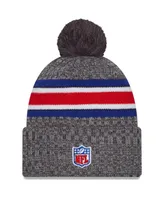 Men's New Era Gray Buffalo Bills 2023 Sideline Sport Cuffed Pom Knit Hat