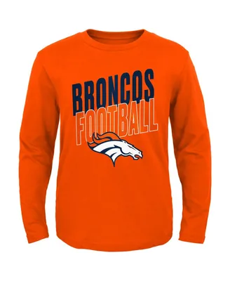 Big Boys Orange Denver Broncos Showtime Long Sleeve T-shirt