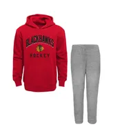 Toddler Boys Red, Heather Gray Chicago Blackhawks Play by Play Pullover Hoodie and Pants Set