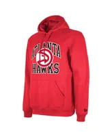 Men's and Women's New Era Red Atlanta Hawks 2023/24 Season Tip-Off Edition Pullover Hoodie