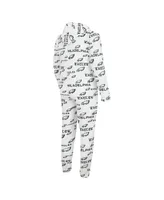 Men's Concepts Sport White Philadelphia Eagles Allover Print Docket Union Full-Zip Hooded Pajama Suit