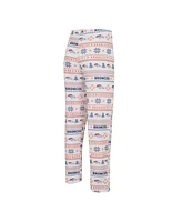 Men's Concepts Sport White, Navy Denver Broncos Tinsel Raglan Long Sleeve T-shirt and Pants Sleep Set
