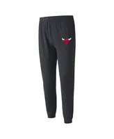 Men's Concepts Sport Black, Red Chicago Bulls Meter Pullover Hoodie and Jogger Pants Set