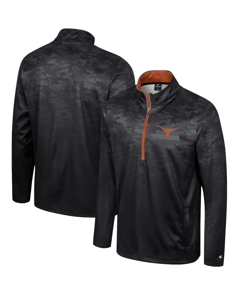 Men's Colosseum Black Texas Longhorns The Machine Half-Zip Jacket