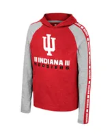 Big Boys Colosseum Crimson Indiana Hoosiers Ned Raglan Long Sleeve Hooded T-shirt