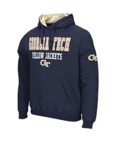 Men's Colosseum Navy Georgia Tech Yellow Jackets Sunrise Pullover Hoodie