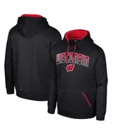 Men's Colosseum Black Wisconsin Badgers Reese Pullover Hoodie