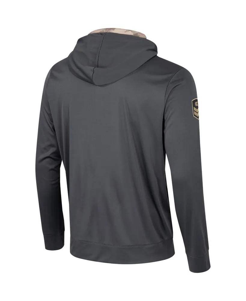 Men's Colosseum Charcoal Oregon Ducks Oht Military-Inspired Appreciation Long Sleeve Hoodie T-shirt