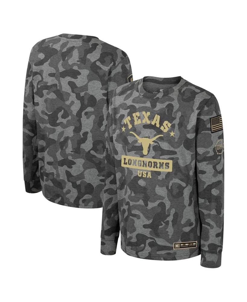 Big Boys Colosseum Camo Texas Longhorns Oht Military-Inspired Appreciation Dark Star Long Sleeve T-shirt