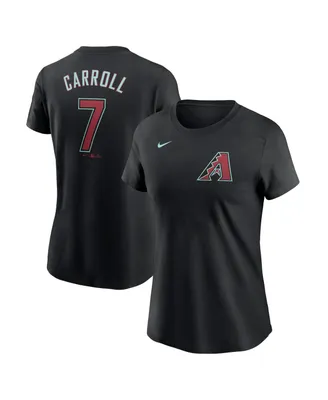 Women's Nike Corbin Carroll Black Arizona Diamondbacks 2024 Fuse Name and Number T-shirt