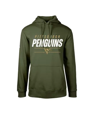 Big Boys LevelWear Olive Pittsburgh Penguins Podium Fleece Pullover Hoodie