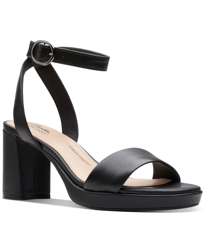 Clarks Women's AmberLyn Bay Ankle-Strap Block-Heel Sandals