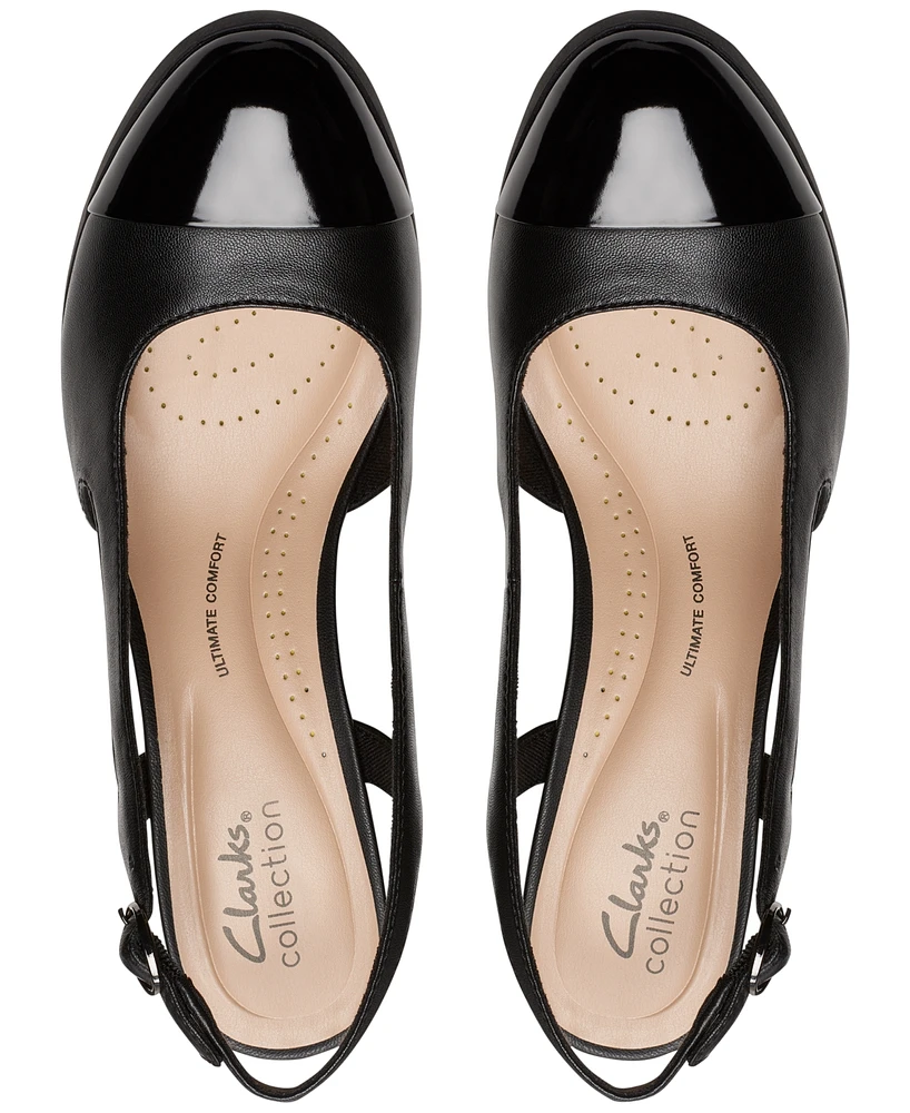 Clarks Women's Bayla Joy Cap-Toe Slingback Pumps