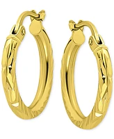 Giani Bernini Textured Small Hoop Earrings in 18k Gold-Plated Sterling Silver, 15mm, Created for Macy's