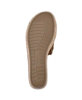 White Mountain Women's Charges Platform Slide Wedge Sandals