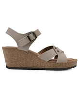 White Mountain Women's Prezo Footbed Wedge Sandals