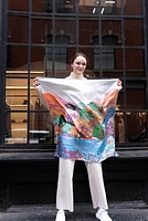 Jessie Zhao New York Double Sided Silk Scarf of Flower Mountain