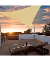 11 Ft Triangle Sun Shade Sail with Hardware Kit 97% Uv Block Top Canopy Outdoor