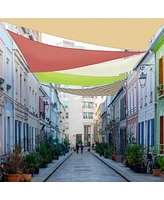 16 Ft Triangle Sun Shade Sail with Hardware Kit 97% Uv Block Top Canopy Patio