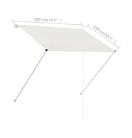 Retractable Awning 59.1"x59.1" Cream