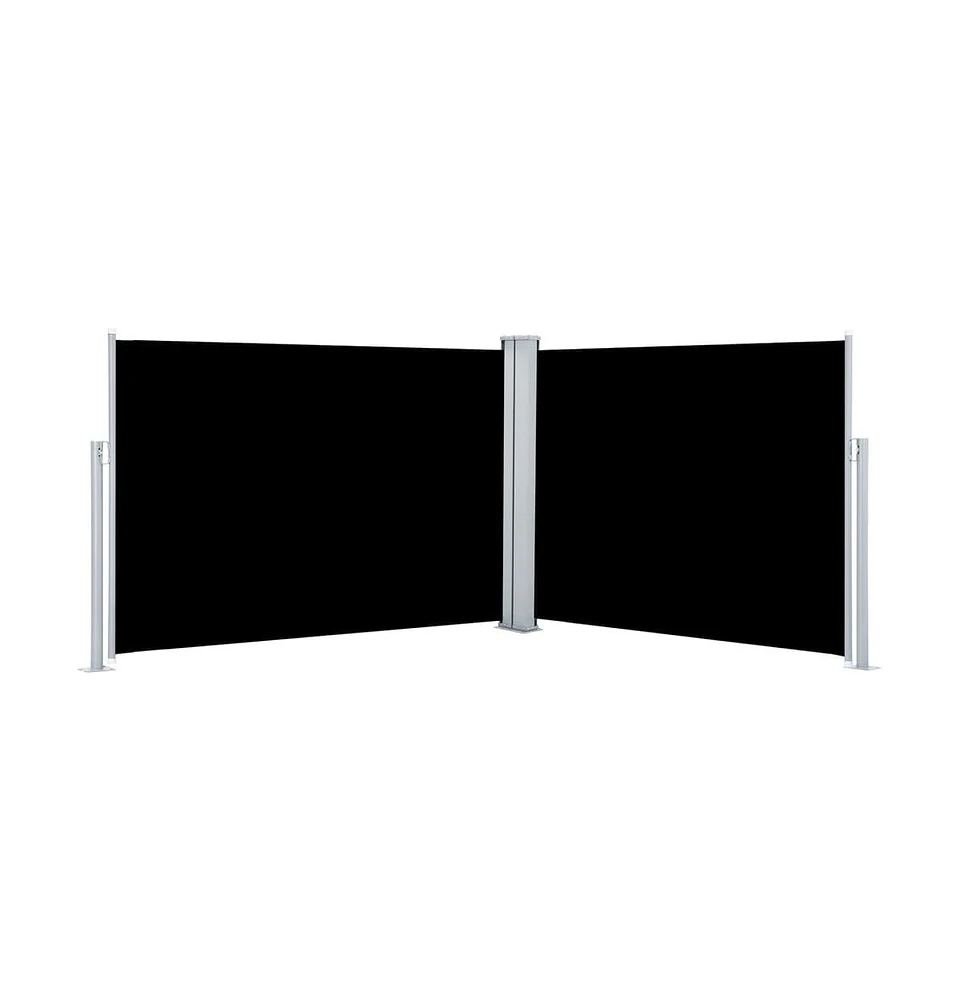 Retractable Side Awning Black 39.4"x393.7"