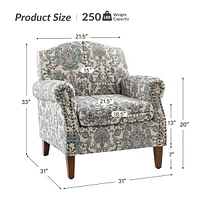 Gianluca Traditional Armchair with Nailhead Trims